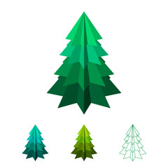 Spruce tree.Isolated on white background.3d Vector illustration.