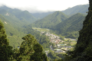Fototapeta premium Yamadear Yamauchi branch temple Overlooking the Yamagata Towns