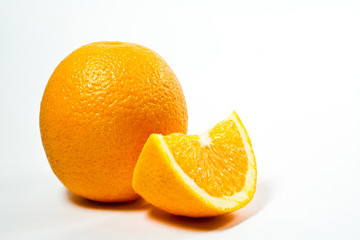 Photo of the orange on the light background