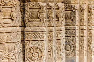 Carved pillars at Chand Baori