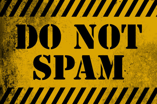Do not spam sign yellow with stripes
