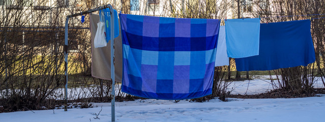 Panorama Wasche im Winter