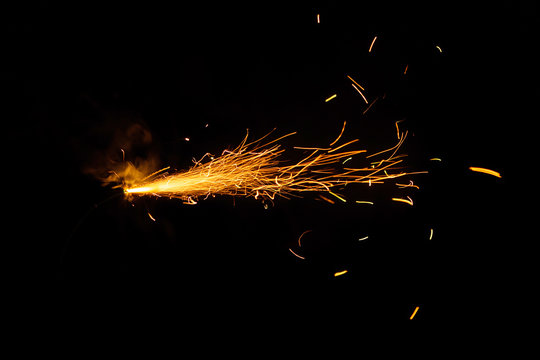 Explosive fuse burning with sparks and s, Stock Video