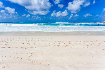 Fototapeta na wymiar plage de Grande Anse, la Digue, Seychelles 