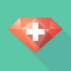 Obraz premium Long shadow diamond with the Swiss flag