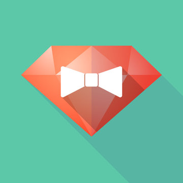 Long shadow  diamond with  a neck tie icon
