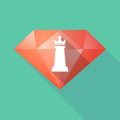 Long shadow  diamond with a  queen   chess figure