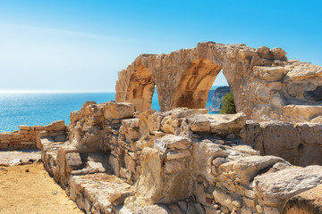 Limassol District, Ruins of Greek ancient arches in Kurion, Cyprus.