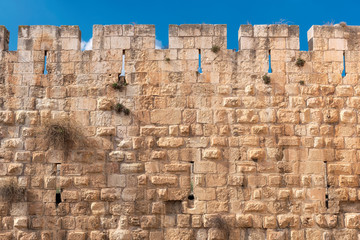 Fototapeta premium Jerusalem Old City stone wall background, Jerusalem, Israel.