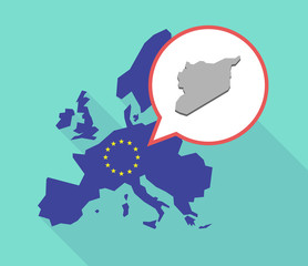 Map of the EU map with  the map of Syria
