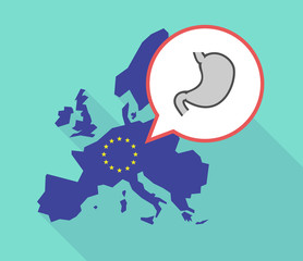 Fototapeta premium Map of the EU map with a healthy human stomach icon