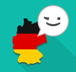 Map of Germany with  a wink text face emoticon