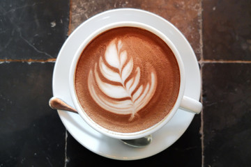 Caffe Mocha art with Tulip flower