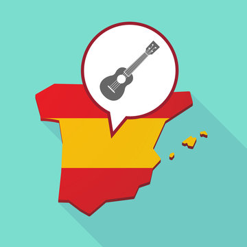 Map of Spain with  an ukulele