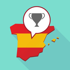 Map of Spain with  an award cup