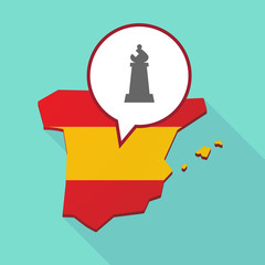 Map of Spain with a bishop    chess figure
