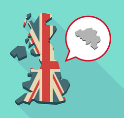 Map of UK with  the map of Belgium