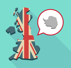 Map of UK with  the map of  Antarctica