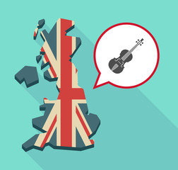 Map of UK with  a violin