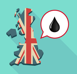 Map of UK with  an oil drop icon