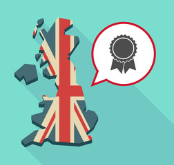 Map of UK with  a ribbon award