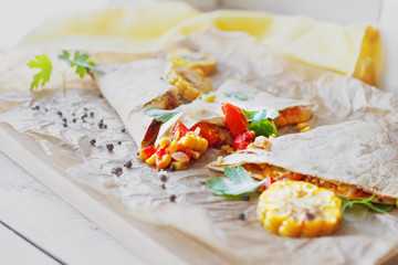 Mexican Quesadilla wrap with vegetables