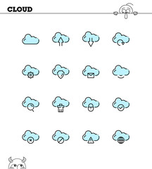 Cloud icon set