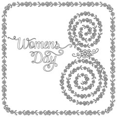 International Womens Day. Doodle design.