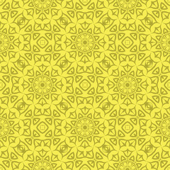 Decorative Retro Seamless Pattern. Ornamental Yellow Background