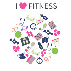 I love sport illustration. Healthy lifestyle icons.