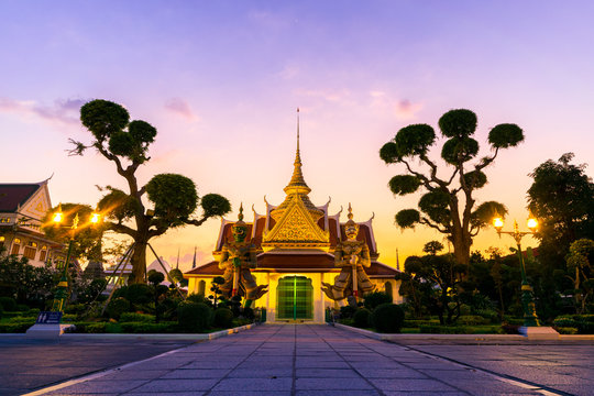 The iconic inside Wat Arun in Bangkok, Thailand.
