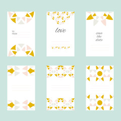 Set of cute universal cards. Vector illustration.