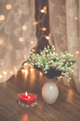 mayflowers spring white bouquet isolated