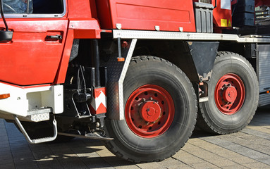 Tires of a large crane vehicle