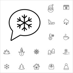snowflake snow winter cold vector line icons set