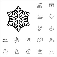 Fototapeta na wymiar snowflake snow winter cold vector line icons set