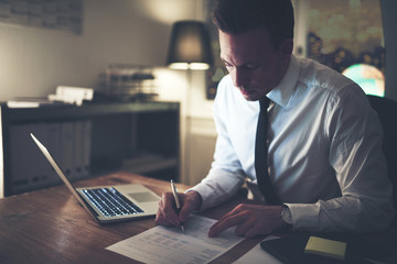 Businessman working concentrated