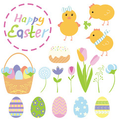 Easter set. Cute colorful illystration.