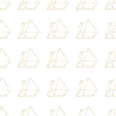 Gold crystals seamless pattern. Vector illustration.