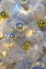 White Christmas decoration with balls