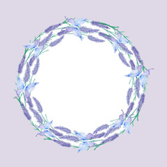 Lavender watercolor wreath.