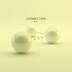 Business vector illustration. Glossy spheres. Connection concept