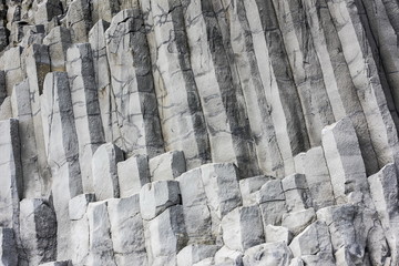 Hexagon basalt columns at the beach Reynisfjara, Iceland