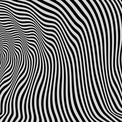 Black and White Background. Pattern With Optical Illusion.