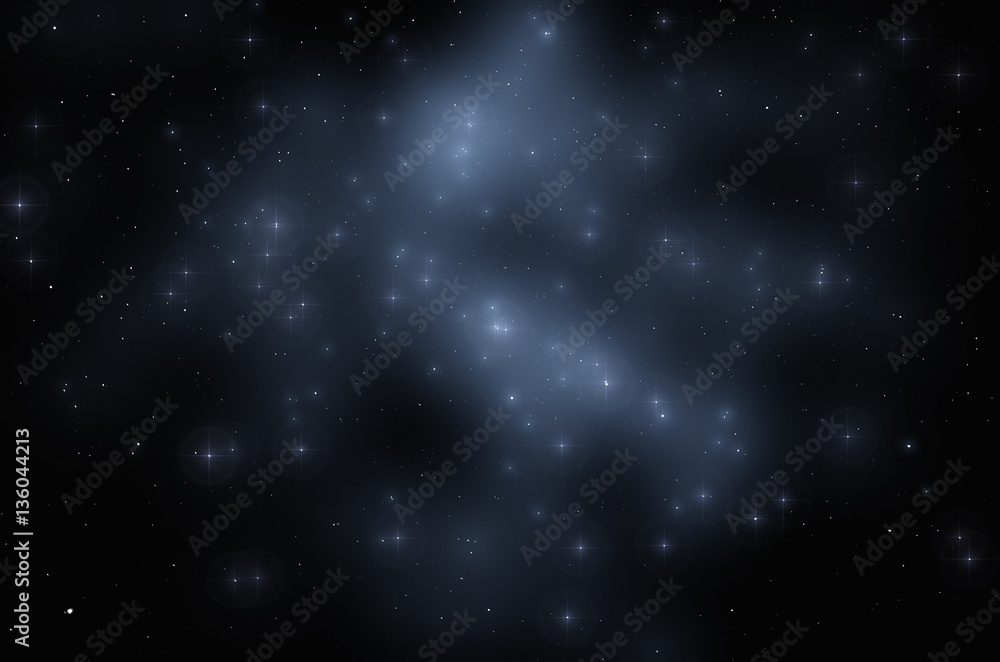 Wall mural abstract space background with stars and nebula