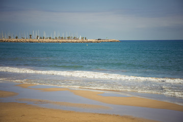 Fototapeta na wymiar Coast of the Mediterranean Sea, Sitges