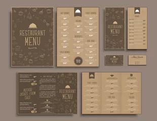 Fotobehang Design A4 menu,  retro folding brochures, flyers  for restaurant © olegphotor