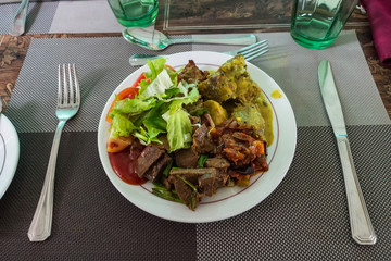 Close-up boiled beef