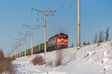 railway train in winter