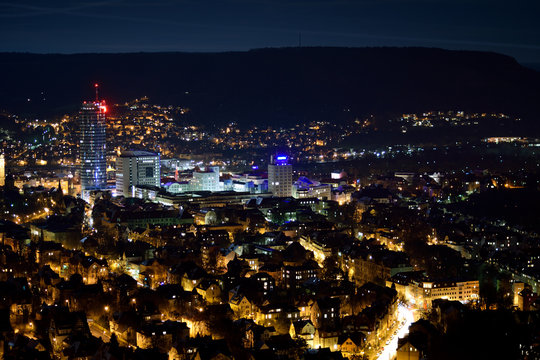 Jena at Night, Jentower and Jenoptik